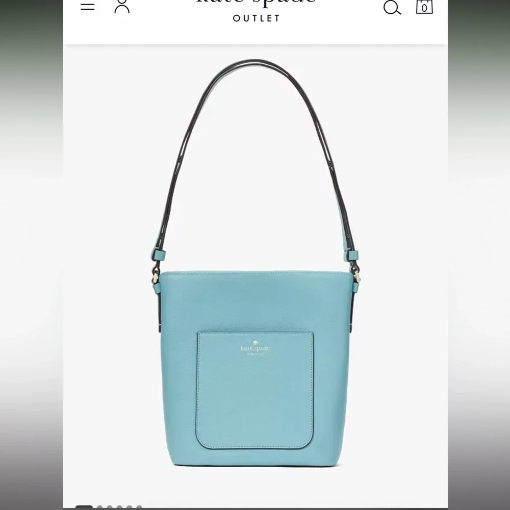 NWT Kate Spade Pebble Blue Elsie Bucket Bag